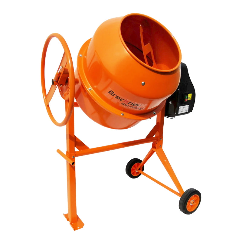 Concrete mixer 800W, bucket volume 180L, gear and crown made of cast iron, 61Kg Breckner Germany